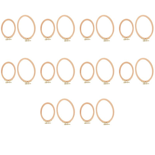 20 PeçAs Aros de Bordado Ovais Incluem 10 PeçA 8,3 X 5,4 Polegadas e 10 PeçA 6,3 X 4,1 Polegadas Argolas de Ponto Cruz Anel para Artesanato de Arte