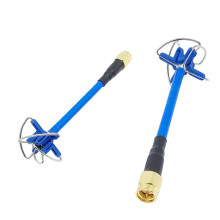 2 Unidades de Antena Trevo de 5,8 GHz para Receptor e Transmissor FPV, 5 DBi, RHCP, RP-SMA, Azul