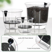 Plant Pots 6/5/4 Inch Set of 3,Self Watering Pots Self Watering Pots with Reservoir, Absorbent Cotton Rope