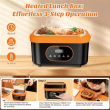 1.5L Portable Wireless Heated Lunch Box Electric Heated Lunch Box LED Display 60W Food Warmer for Work Travel Car