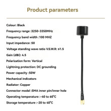 3.3G Videoöverföring 155MM RHCP 4.5dBi Hög Gain SMA FPV Antenn för RC FPV Drone Modell Delar A