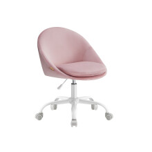 Swivel Chair - Velvet - Jelly Pink - Foam Padding, Adjustable Height