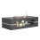 Rectangular Modern Coffee Table with Glass Black 6