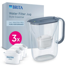 BRITA Water Filter Jug Style Essential 2.4L Blue 3x MAXTRA PRO Pure Performance