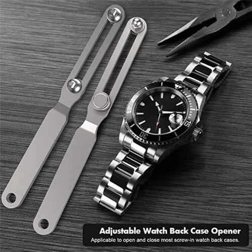 Watch Case Back Opener Adjustable Watch Back Remover Tool Wrench Type Remover Watchmaker Battery Replacement 2