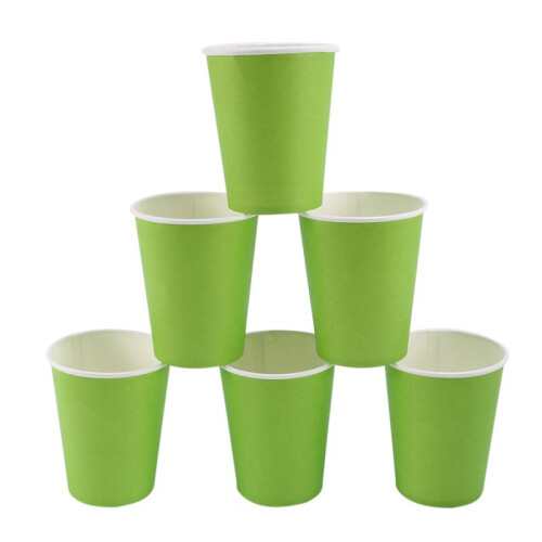 80 Paper Cups (9Oz) - Plain Solid Colours Birthday Party Tableware Catering(Green) 1