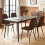 AINPECCA (Brown, 2PCS Dining Chair) Faux Suede Chairs 2