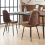 AINPECCA (Brown, 2PCS Dining Chair) Faux Suede Chairs 3