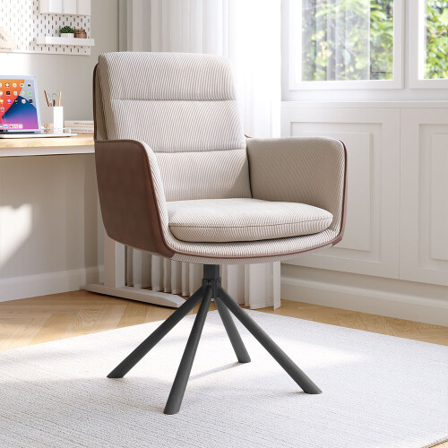 Living And Home Modern Office Chair Accent Chair with Metal Base 1