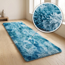 (TEAL- TYE DYE, 60X220 CM RUNNER RUG) Extra Large Rugs Fluffy Shaggy Living Room Rug