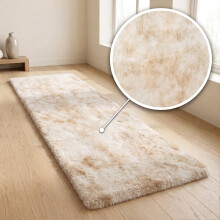 (CREAM- TYE DYE, 60X220 CM RUNNER RUG) Extra Large Rugs Fluffy Shaggy Living Room Rug