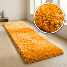 (YELLOW, 60X220 CM RUNNER RUG) Extra Large Rugs Fluffy Shaggy Living Room Rug