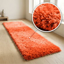 (ORANGE, 60X220 CM RUNNER RUG) Extra Large Rugs Fluffy Shaggy Living Room Rug