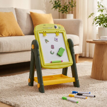 Double-Sided Magnetic Drawing Board Easel for Kids