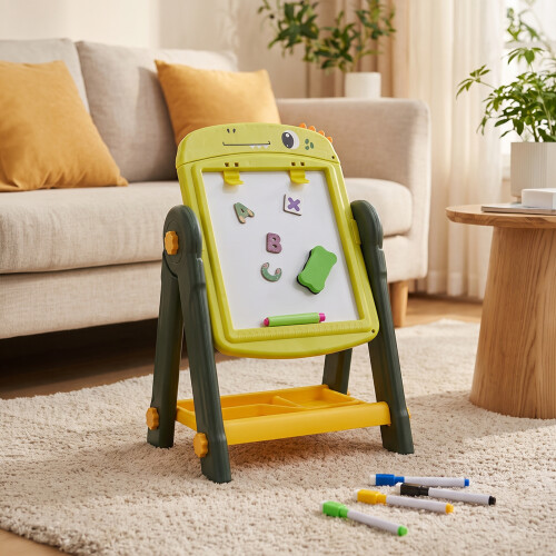 Living And Home Double-Sided Magnetic Drawing Board Easel for Kids