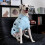 Strickpullover für Hunde, warm, weich, winterlich, blau, XXL 5
