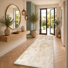 (CREAM- TYE DYE, 80X300 CM) Extra Large Rugs Fluffy Shaggy Living Room Rug