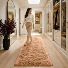 (BEIGE, 80X300 CM) Extra Large Rugs Fluffy Shaggy Living Room Rug