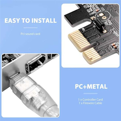 PCI Express X1 PCI-E FireWire 1394A IEEE1394 Controller Card 3 Port for Desktop 2