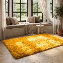 (YELLOW, 120X170 CM) Extra Large Rugs Fluffy Shaggy Living Room Rug