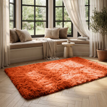 (ORANGE, 120X170 CM) Extra Large Rugs Fluffy Shaggy Living Room Rug