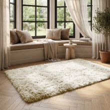 (CREAM, 120X170 CM) Extra Large Rugs Fluffy Shaggy Living Room Rug