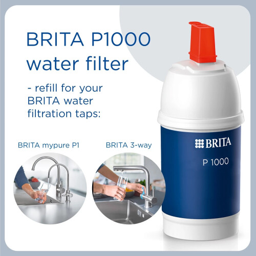 BRITA BRITA P1000 Replacement Water Filter Cartridge for BRITA Filter Taps, 2 Pack 1