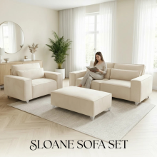 (2 Seater, Cream Velvet) SLOANE SOFA SET 3+2 PLUSH VELVET SUITE SETTEE COUCH 1,2,3 SEATER CORNER LOVESEAT LONGUE