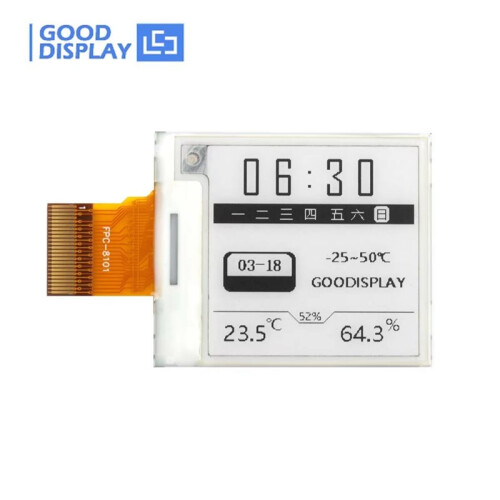 1,54-Inch E-Paper Displaymodule, Zwart-Wit E-Ink Display, 200x200 Resolutie, SPI-Interface 2