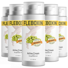 Fleboxin Creme - 500ml (5x100ml) - 5er-Pack - mit Sheabutter, Hyaluronsäure & Traubenkernöl - Original Schweizer Formel