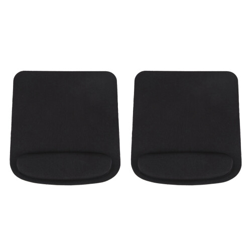 2X Rectangle Wrist Support Cloth + EVA Mouse Pad Mice Mat for Compute Black 210x230x20mm