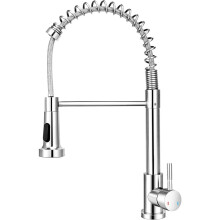 Electroplated Color Kitchen Faucet Pull Down Sprayer Brushed Nickel Stainless Steel Sink Tap Without water inlet hose