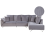 Beliani Corner Sofa 4 Seater LUNNER Corduroy Grey Left Hand 1