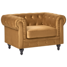 Armchair CHESTERFIELD Velvet Gold
