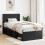 VidaXL vidaXL Bed Frame with Storage and Headboard Black 90 x 190 cm 1
