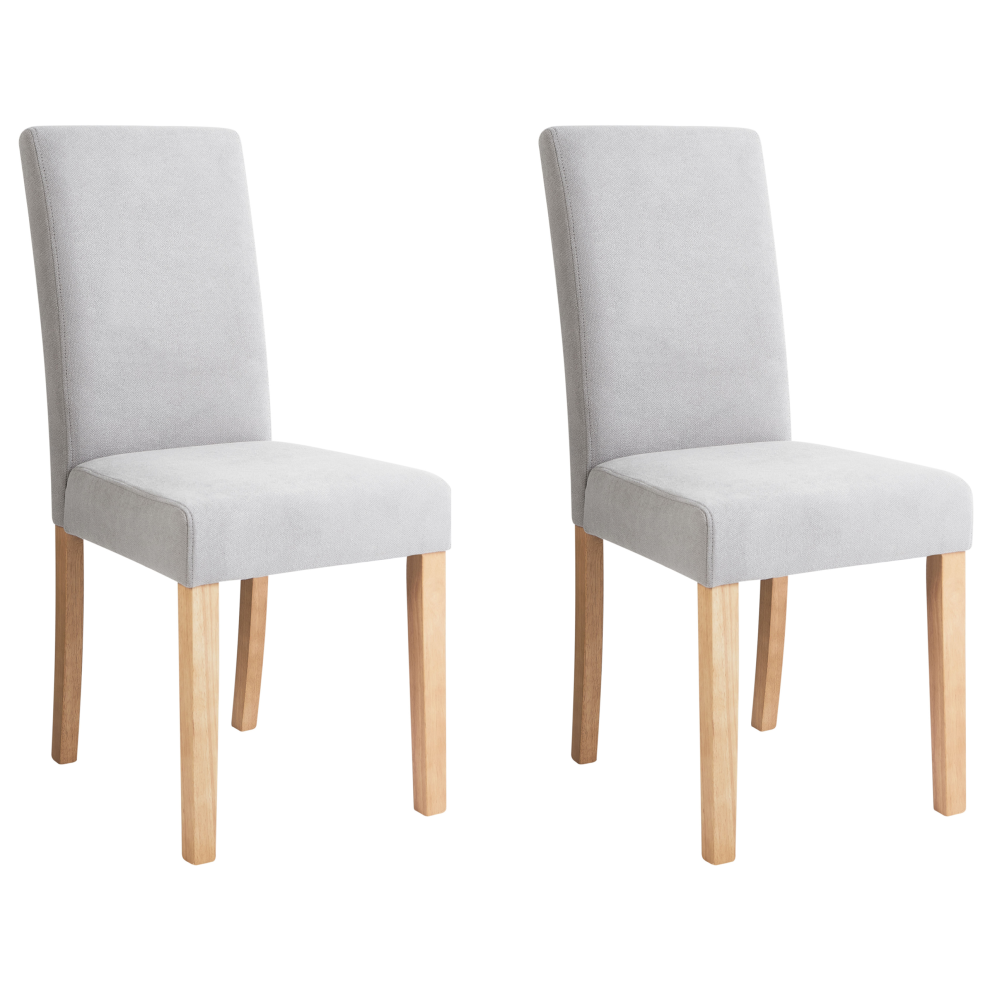 Beliani Set Of 2 Dining Chairs Broadway Fabric Grey