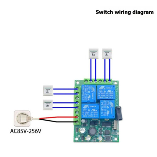 433MHz Universal Wireless Remote Control AC220V 4CH RF Relay Receiver and Transmitter for Universal Garage Door Control 2