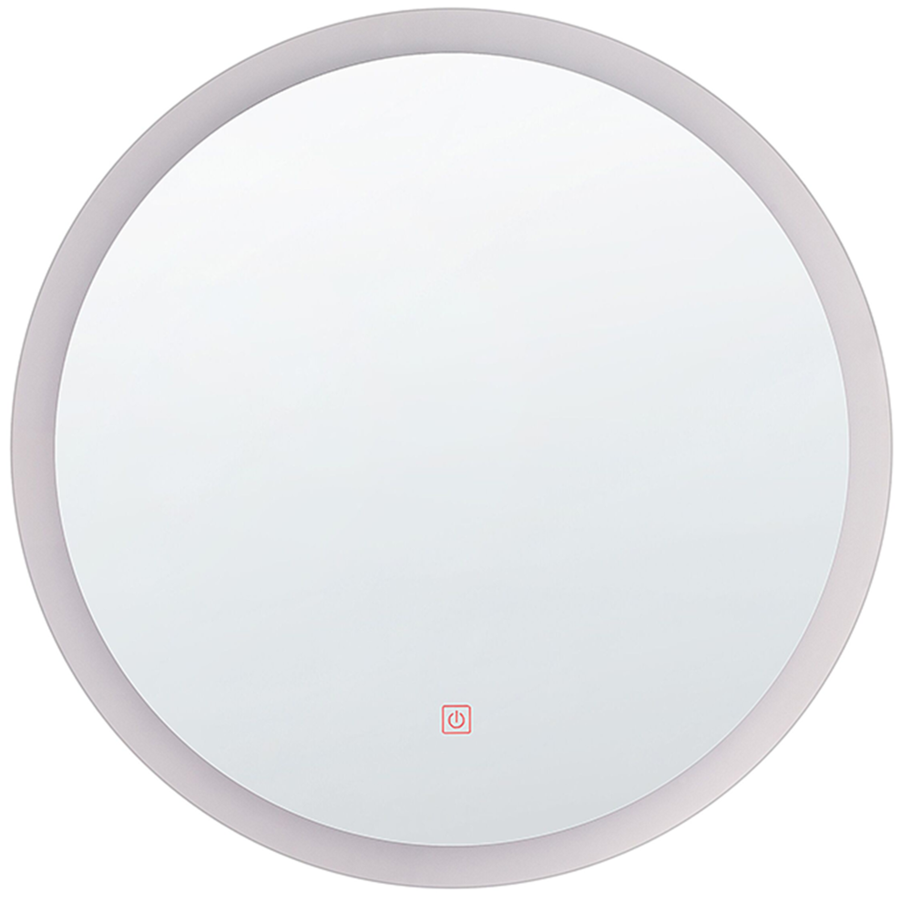 Beliani Led Bathroom Mirror Yser 58 Cm 58 Cm Silver