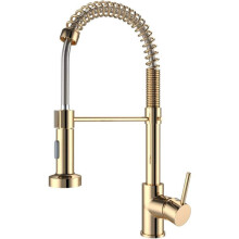 Gold Brushed Nickel Kitchen Faucet Pull Down Sprayer Stainless Steel Single Handle Sink Tap Without water inlet hose
