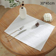 (30x45 White) Retro-Tischsets mit weichen Rüschen, rund, Baumwolle, Tischset, quadratisch, französische Untersetzer, Tischdekoration