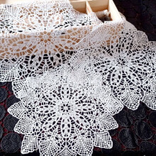 (3, 15cm) Weiße zarte Häkel-Tischdekoration, Tassenunterlage, Stickerei, Blumendeckchen, Untersetzer, Tischset