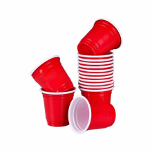 50 Stück hochwertige rote Einwegbecher aus Kunststoff, 59 ml/2 Unzen, Mini-Weinbecher, Probebecher, Restaurant-Grill