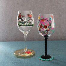 (5) Kristall-Rotweinkelch, bunte Gläser, Weinglas, künstliches handbemaltes bemaltes Glas, Whiskyglas, Weihnachtsgeschenk