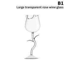 (B1) Rosenförmige Rotweingläser Rosenförmiges Weinglas mit farbigen Rosenblättern 150/400 ml Rosenförmiger Rotweinkelch Cockta