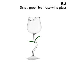 (A2) Rosenförmige Rotweingläser Rosenförmiges Weinglas mit farbigen Rosenblättern 150/400 ml Rosenförmiger Rotweinkelch Cockta