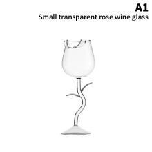 (A1) Rosenförmige Rotweingläser Rosenförmiges Weinglas mit farbigen Rosenblättern 150/400 ml Rosenförmiger Rotweinkelch Cockta