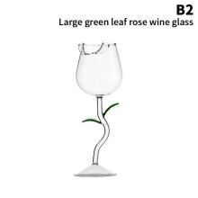 (B2) Rosenförmige Rotweingläser Rosenförmiges Weinglas mit farbigen Rosenblättern 150/400 ml Rosenförmiger Rotweinkelch Cockta