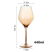 (440ml) Kristall-Bernstein-Rotweinglas-Dekanter, ultradünn, Burgunder-Bordeaux-Kelch, großer Bauch, Verkostungsbecher, Bar, Zuhause,