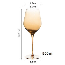 (550ml) Kristall-Bernstein-Rotweinglas-Dekanter, ultradünn, Burgunder-Bordeaux-Kelch, großer Bauch, Verkostungsbecher, Bar, Zuhause,