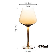 (630ml) Kristall-Bernstein-Rotweinglas-Dekanter, ultradünn, Burgunder-Bordeaux-Kelch, großer Bauch, Verkostungsbecher, Bar, Zuhause,